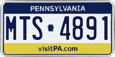 PA license plate MTS4891