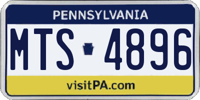 PA license plate MTS4896