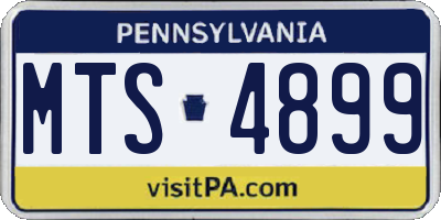 PA license plate MTS4899