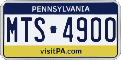 PA license plate MTS4900