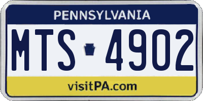 PA license plate MTS4902