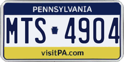 PA license plate MTS4904
