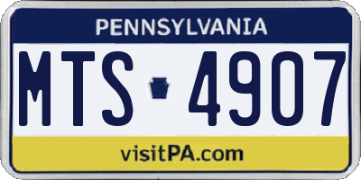 PA license plate MTS4907