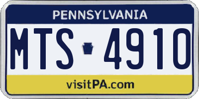 PA license plate MTS4910