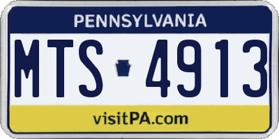 PA license plate MTS4913