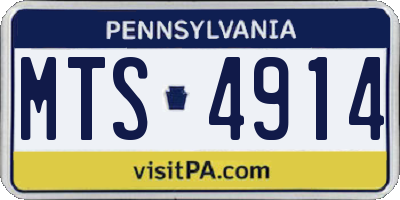 PA license plate MTS4914