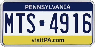 PA license plate MTS4916