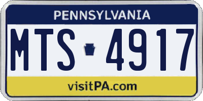 PA license plate MTS4917