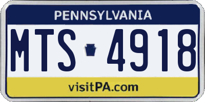 PA license plate MTS4918