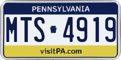 PA license plate MTS4919