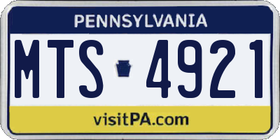PA license plate MTS4921