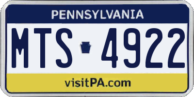 PA license plate MTS4922
