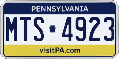 PA license plate MTS4923