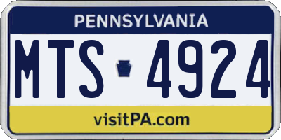 PA license plate MTS4924