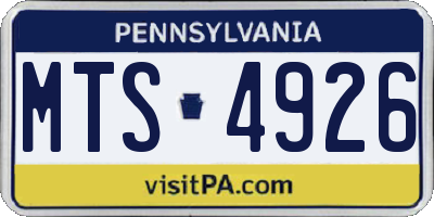 PA license plate MTS4926