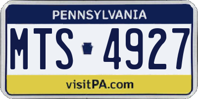 PA license plate MTS4927