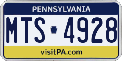 PA license plate MTS4928