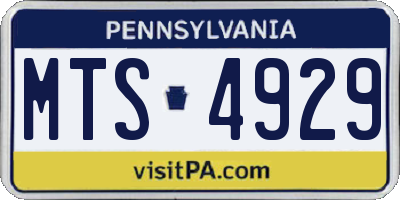 PA license plate MTS4929