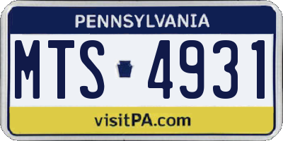 PA license plate MTS4931