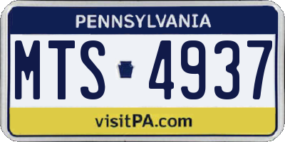 PA license plate MTS4937