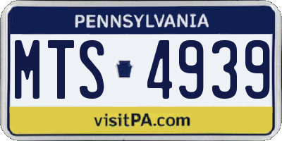 PA license plate MTS4939