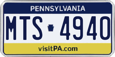 PA license plate MTS4940