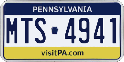 PA license plate MTS4941