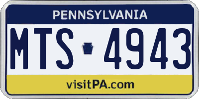 PA license plate MTS4943