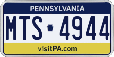 PA license plate MTS4944