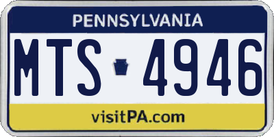 PA license plate MTS4946