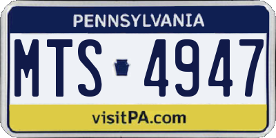PA license plate MTS4947