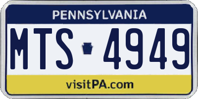 PA license plate MTS4949