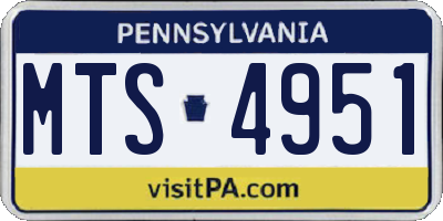 PA license plate MTS4951