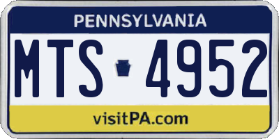 PA license plate MTS4952