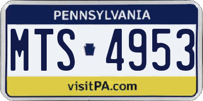 PA license plate MTS4953