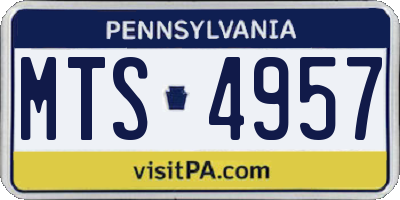 PA license plate MTS4957