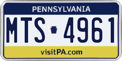 PA license plate MTS4961