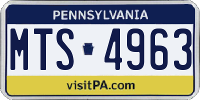 PA license plate MTS4963