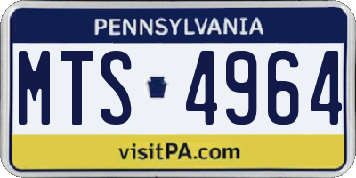 PA license plate MTS4964