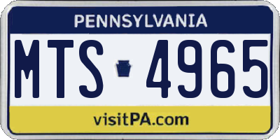 PA license plate MTS4965