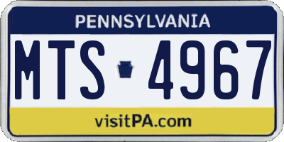 PA license plate MTS4967