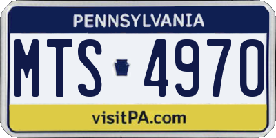 PA license plate MTS4970