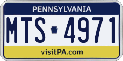 PA license plate MTS4971