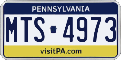 PA license plate MTS4973