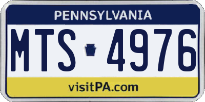 PA license plate MTS4976