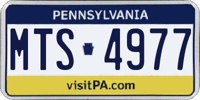 PA license plate MTS4977