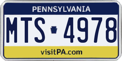 PA license plate MTS4978
