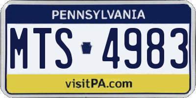 PA license plate MTS4983