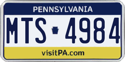 PA license plate MTS4984