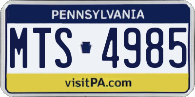 PA license plate MTS4985